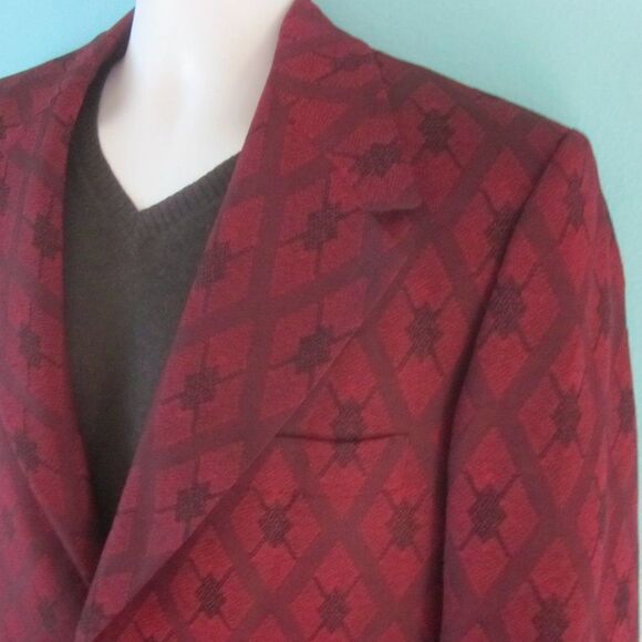 Mens VINTAGE Dark Red Blazer About Size M / 40 Louis Roth Clothes From Portland - Picture 1 of 16